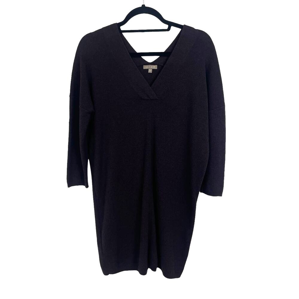 Lilla P Brown V Neck Knit Jumper Sweater Dress Womens M